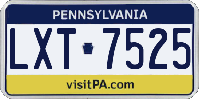 PA license plate LXT7525