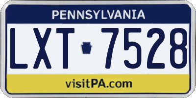 PA license plate LXT7528