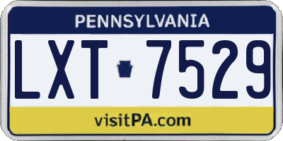 PA license plate LXT7529