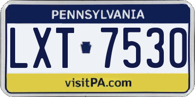 PA license plate LXT7530