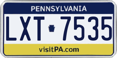 PA license plate LXT7535