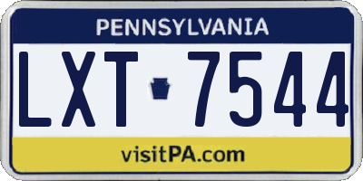 PA license plate LXT7544