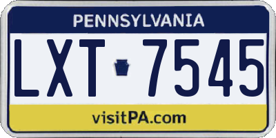 PA license plate LXT7545