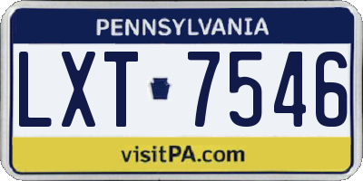 PA license plate LXT7546