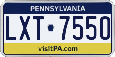 PA license plate LXT7550