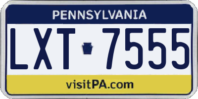 PA license plate LXT7555