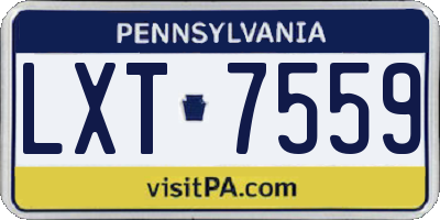 PA license plate LXT7559