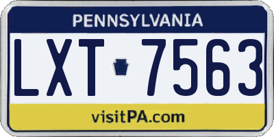 PA license plate LXT7563