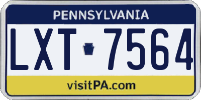 PA license plate LXT7564