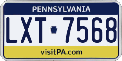 PA license plate LXT7568