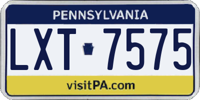 PA license plate LXT7575