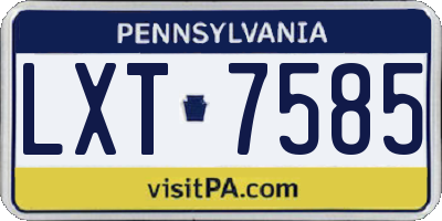 PA license plate LXT7585