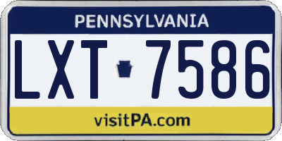 PA license plate LXT7586