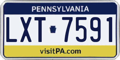 PA license plate LXT7591