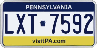 PA license plate LXT7592
