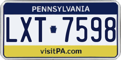 PA license plate LXT7598