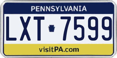 PA license plate LXT7599