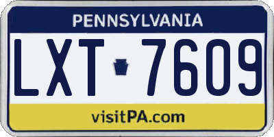 PA license plate LXT7609