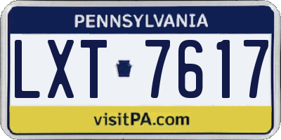 PA license plate LXT7617