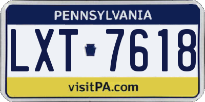 PA license plate LXT7618