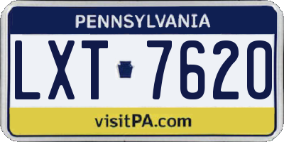 PA license plate LXT7620