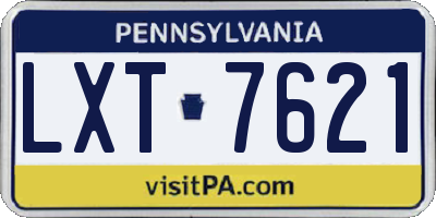 PA license plate LXT7621