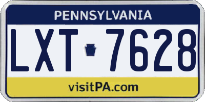 PA license plate LXT7628