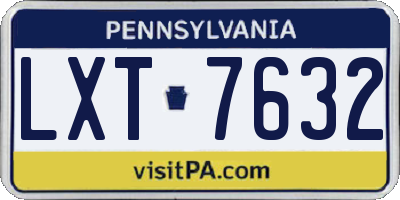 PA license plate LXT7632