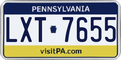 PA license plate LXT7655