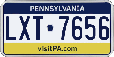 PA license plate LXT7656