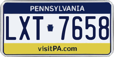 PA license plate LXT7658