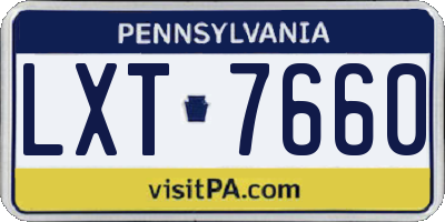 PA license plate LXT7660