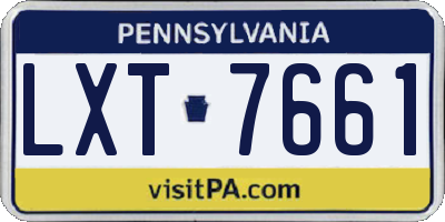 PA license plate LXT7661