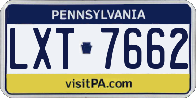 PA license plate LXT7662