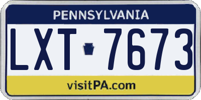 PA license plate LXT7673