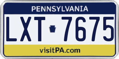 PA license plate LXT7675