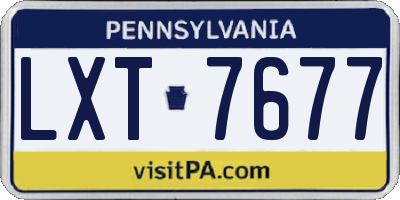 PA license plate LXT7677