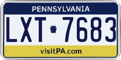 PA license plate LXT7683