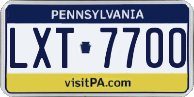 PA license plate LXT7700