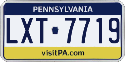 PA license plate LXT7719