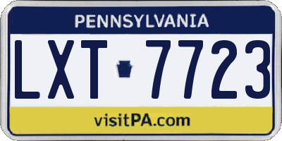 PA license plate LXT7723