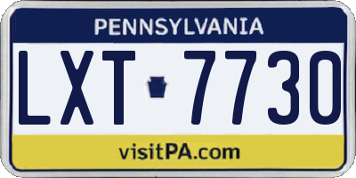 PA license plate LXT7730