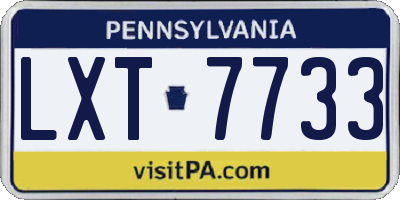 PA license plate LXT7733