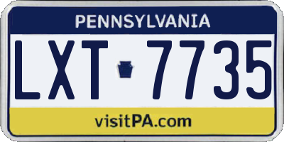 PA license plate LXT7735