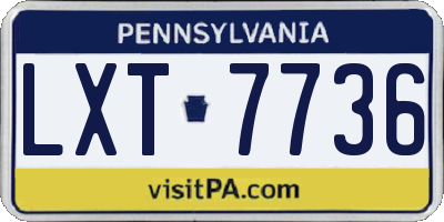 PA license plate LXT7736