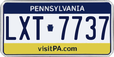 PA license plate LXT7737