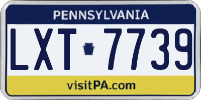 PA license plate LXT7739
