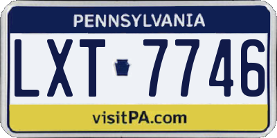 PA license plate LXT7746