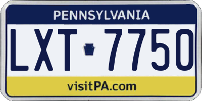 PA license plate LXT7750
