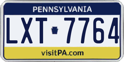 PA license plate LXT7764